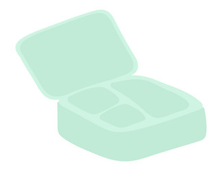 plastic lunch box in flat design open container vector image