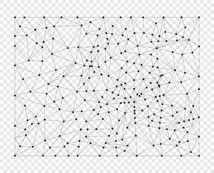 Polygon lines with points grid overlay element vector