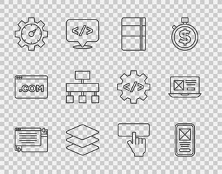 set line ui or ux design sketchbook album layers vector image