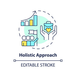 2d customizable thin line icon holistic approach vector