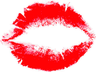 female red lipstick kiss vector