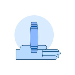 Flat mokuru rolling stick fidget in palm vector