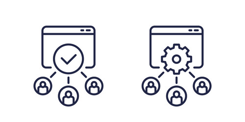 load testing icon users accessing service vector image