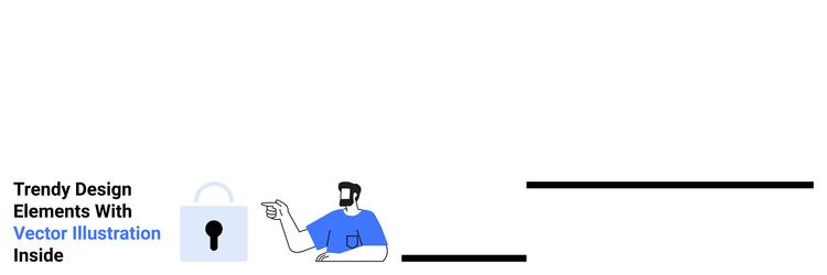 man unlocking padlock in minimalist design vector image