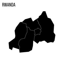 Rwanda Political Map Of Administrative Divisions Vector Image
