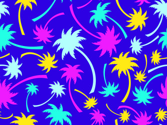 seamless pattern with colorful palm trees summer vector image