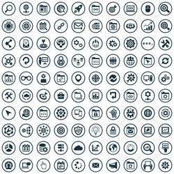 seo 100 icons universal set for web and ui vector