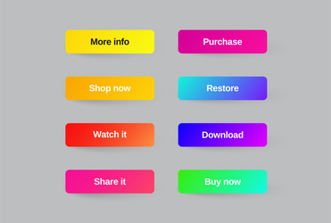 set modern gradient app website page or game vector image