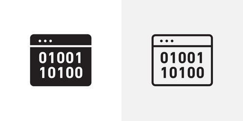 binary code icons pack for apps and ui ux desigs vector image