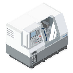 CNC Machine Isometric Control vector image