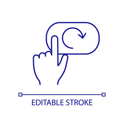 hand pressing button with round arrow rgb color vector image