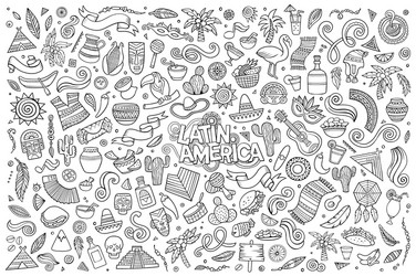 Sketchy hand drawn doodle latin american vector