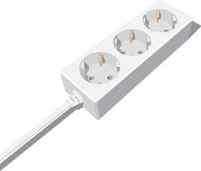 3d abstract extension power socket with three vector image
