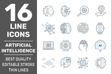 AI Robot Icons - Artificial Intelligence vector image