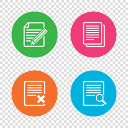document icons search delete and edit file vector image