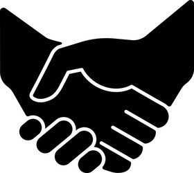 Handshake black glyph icon vector