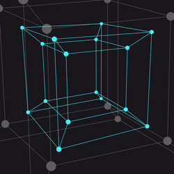 hypercube 3d object vector image