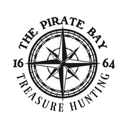 Pirate Compass Emblem - Wind Rose Vector Image