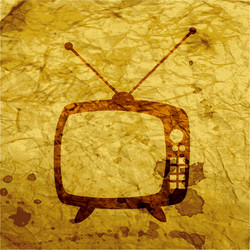 retro tv flat modern web button and space for your vector image