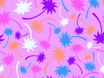 seamless pattern with colorful palm trees summer vector image