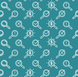 search signs pattern background on a blue vector image