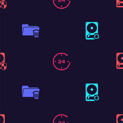 set hard disk drive hdd sync refresh delete vector image
