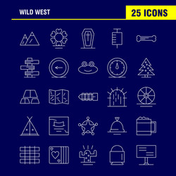 Wild west line icon for web print and mobile uxui vector