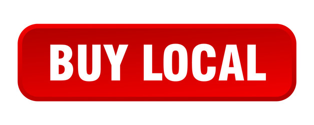 buy local button square 3d push vector image