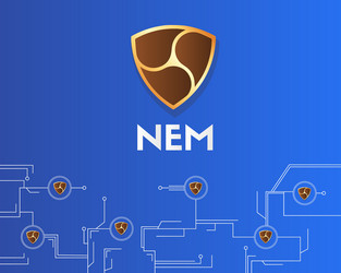 cryptocurrency nem blockchain virtual circuit vector image