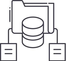 data backup icon linear isolated vector image