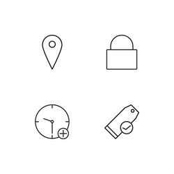essential linear icons set simple outline vector image