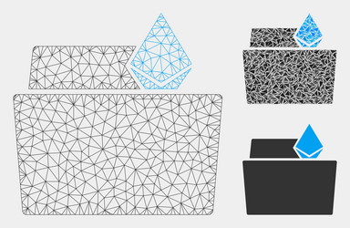ethereum crystal folder mesh network model vector image