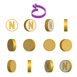 Letter n in circle rotation sequence sprite sheet vector