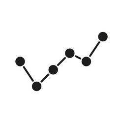 line graph with data points solid icon trend vector image