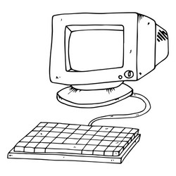 Retro CRT Computer Monitor vector image