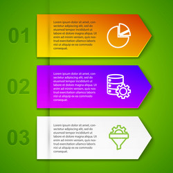 set line pie chart infographic server and gear vector image