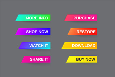 set modern gradient app website page or game vector image