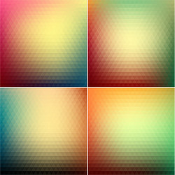 Smooth triangular colorful backgrounds set vector