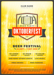 Oktoberfest beer festival celebration typography vector