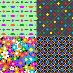 Seamless patterns set 8 abstract colorful vector