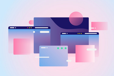 web pages design composition gradient network vector image