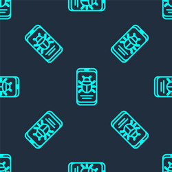 green line system bug on mobile icon isolated vector image
