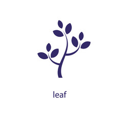 Leaf element in flat simple style on white vector