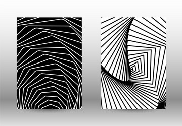 set of abstract patterns with distorted lines vector image