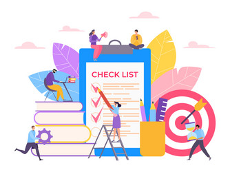 task time management and check list character vector image