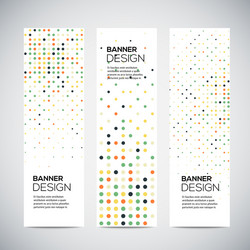 banners with abstract colorful random geometric vector image