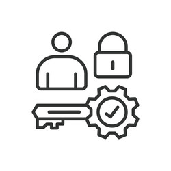 basic access authentication icon in line design vector image