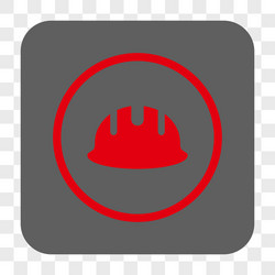 builder hardhat rounded square button vector image