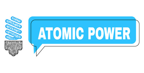misplaced atomic power chat bubble and net mesh vector image