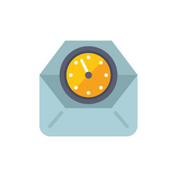 opened email envelope containing a clock showing vector image